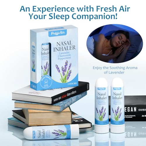 Image of PUFFIAIR Lavender Nasal Sticks (3 Pack) 丨Pure Lavender & Chamomile Extract丨Help Sleep, Promote Calm & Stuffy Noses Support Craving Relief for Smokers