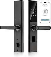 Vista 1 de Cerradura de puerta inteligente Entrada sin llave 5 en 1 - Huella digital, código de acceso, tarjeta IC y llave mecánica Control de aplicación