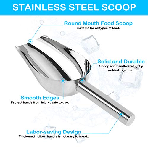 Stainless 6oz Ice Scoop + Ice Tongs Set, Multifunctional Food Coffee Sugar Candy Sweet Clip for Bar, Wedding, Parties, and Kitchen - Image 4