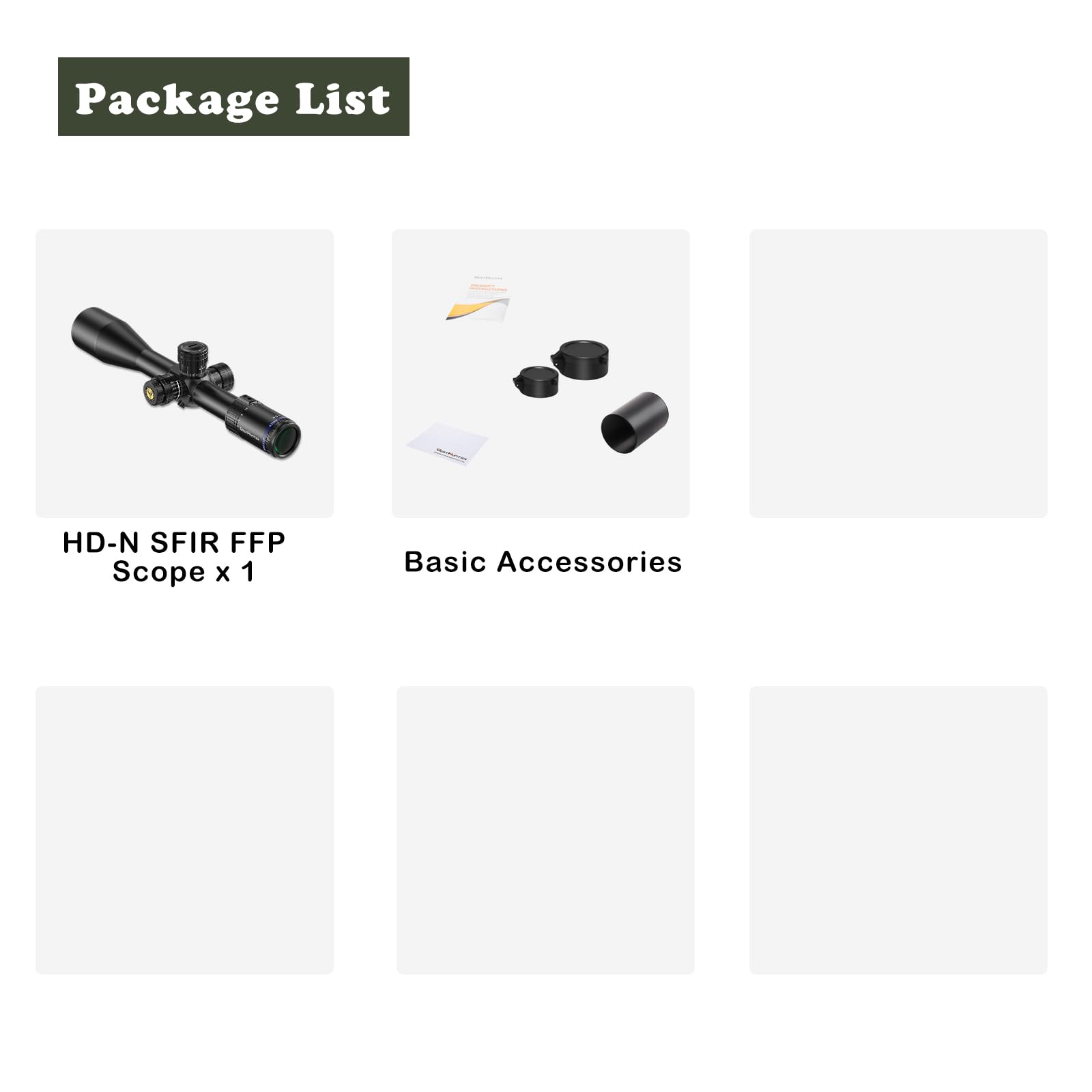 WestHunter Optics Lunette de visée de précision HD-N SFIR FFP Zero Stop