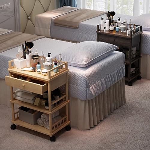 Support de rangement coulissant en bois blanc avec tiroirs de salon