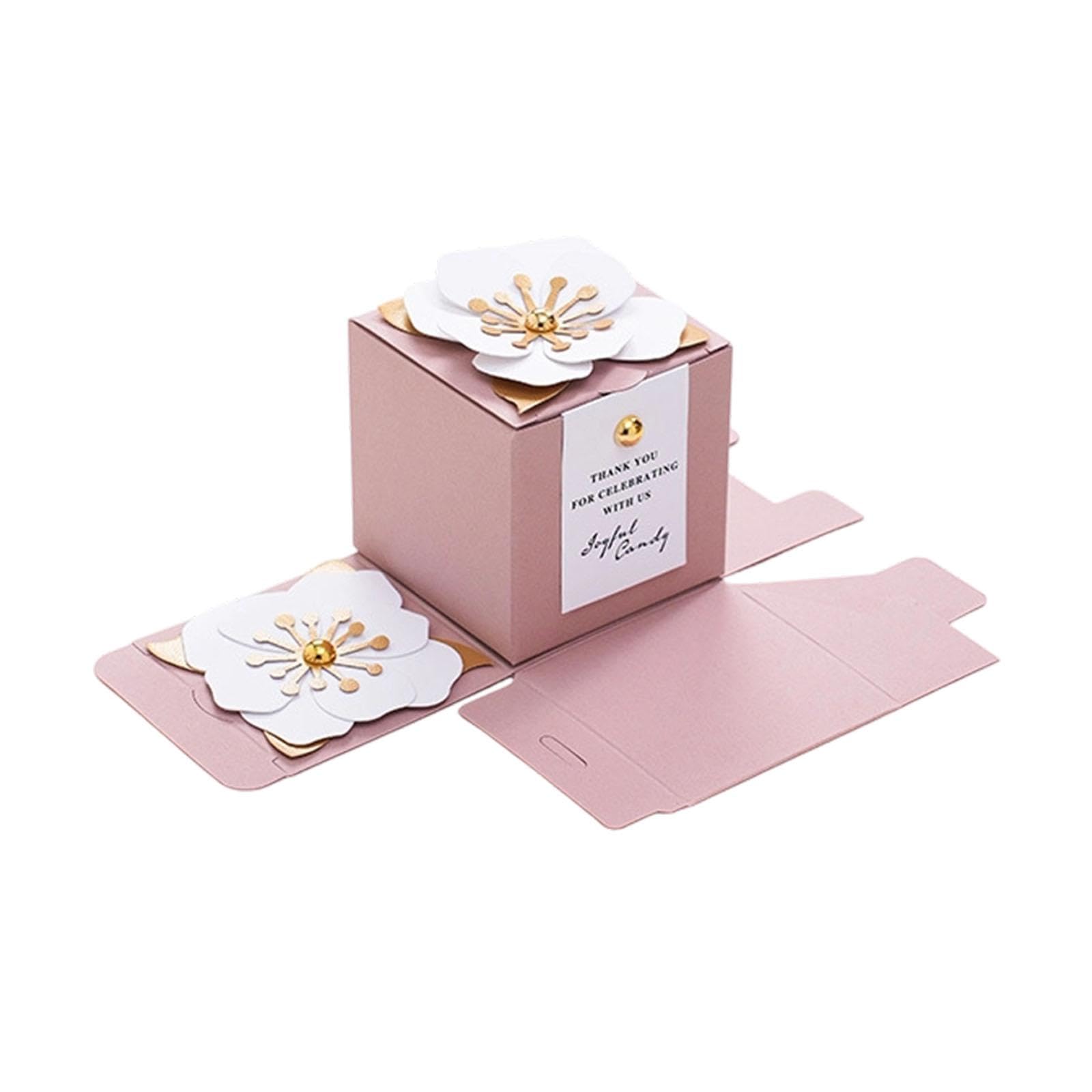 Caja de regalo de dulces florales para celebraciones de bodas y momentos importantes con delicados diseños de pétalos Bonos para recepción de bodas