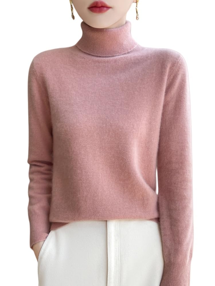 Maglioni da Donna Maglione Dolcevita da Donna in Pura Lana Merino Leggero Arrotolabile A Maniche Lunghe Senza Cuciture in Cashmere da Indossare A Strati per Autunno E Inverno