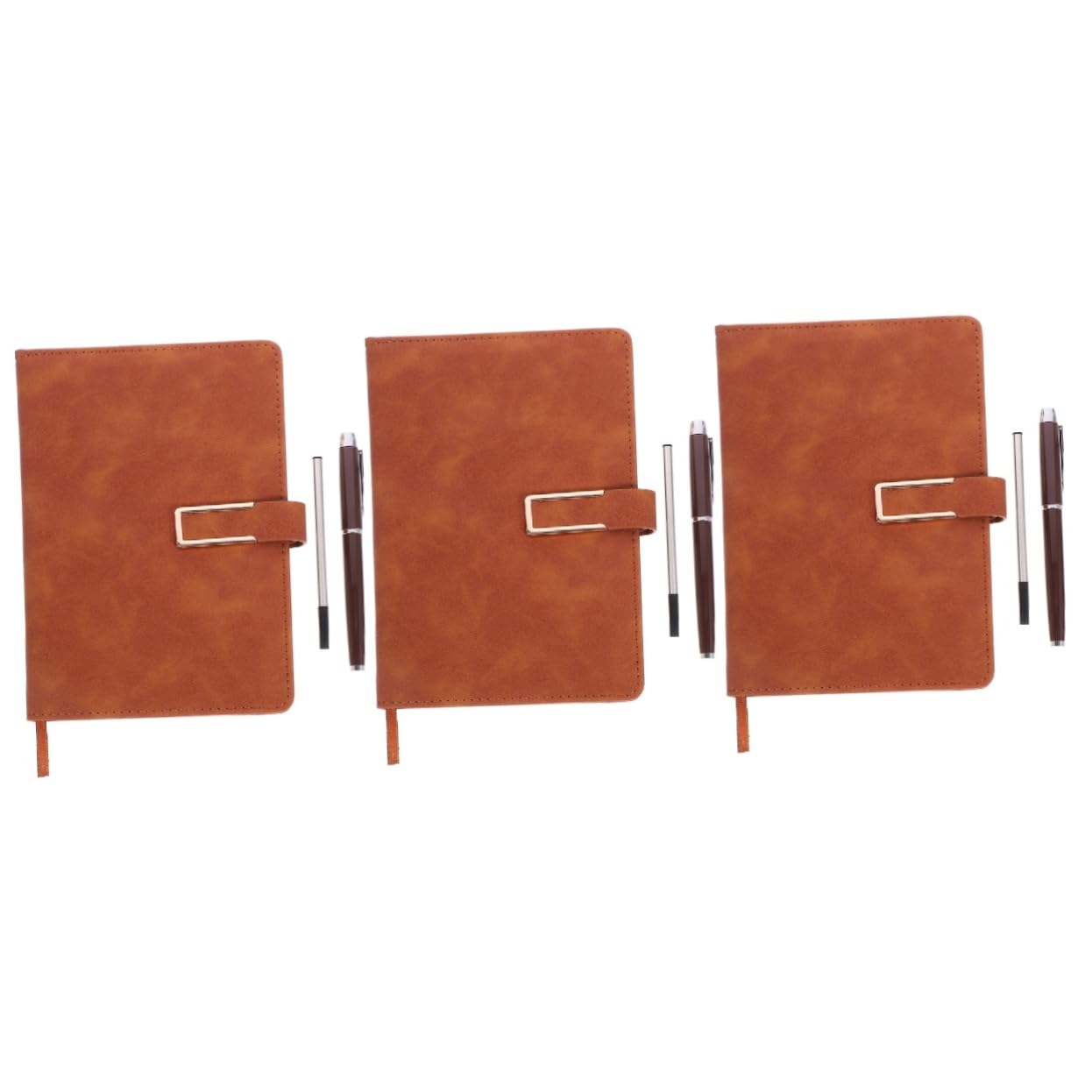 Housoutil 3 Ensembles Carnet de Notes Vintage avec Stylo PU Marron Pages Ensemble Bureau et Conférence pour Étudiants et