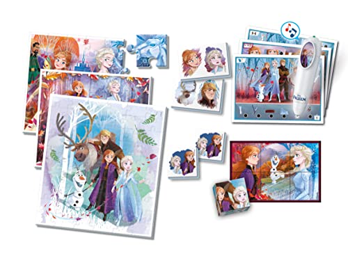 Clementoni, 18110, Super Edukit 7 in 1, Disney Frozen (3 Puzzles Of 30, 48 And 60 Pieces, 6 Cubes, A Memo - Image 2