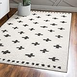 JONATHAN Y Cristo Berber Geometric Shag White/Gray Indoor Area Rug, 8x10, Bohemian, Contemporary, Easy-Cleaning for Living Room, Bedroom, Kitchen, Pet Friendly, Non-Shedding (MOH403A-8)