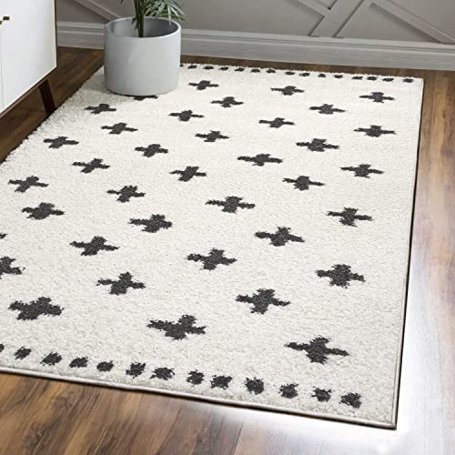 Jonathan Y Cristo Berber Geometric Rug 4x6 White/Gray