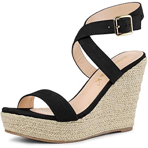 Allegra K Women's Crisscross Espadrille Wedges Cover