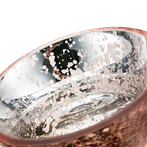 Diamond Star Pink Mercury Crackle Glass Long Stem Tealight Candle Holders Centerpieces For Wedding Table, Set Of 3 (12",14",15.5" Tall) #TOP5