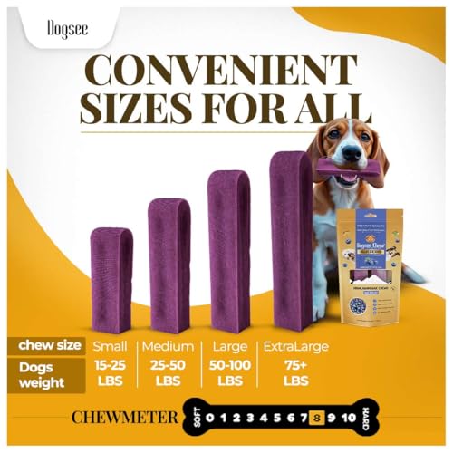 Image of Dogsee Flavored Himalayan Yak Cheese Dental Chews for Dogs 140g (Medium - 2 Chews) | for Healthy Skin & Coat | No Grain, No Gluten | Odorless Dog Treats (Medium, Blueberry)