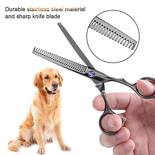 Tesoura de cabelo profissional para animais de estimação, 7 peças de tesouras de cuidados para anima