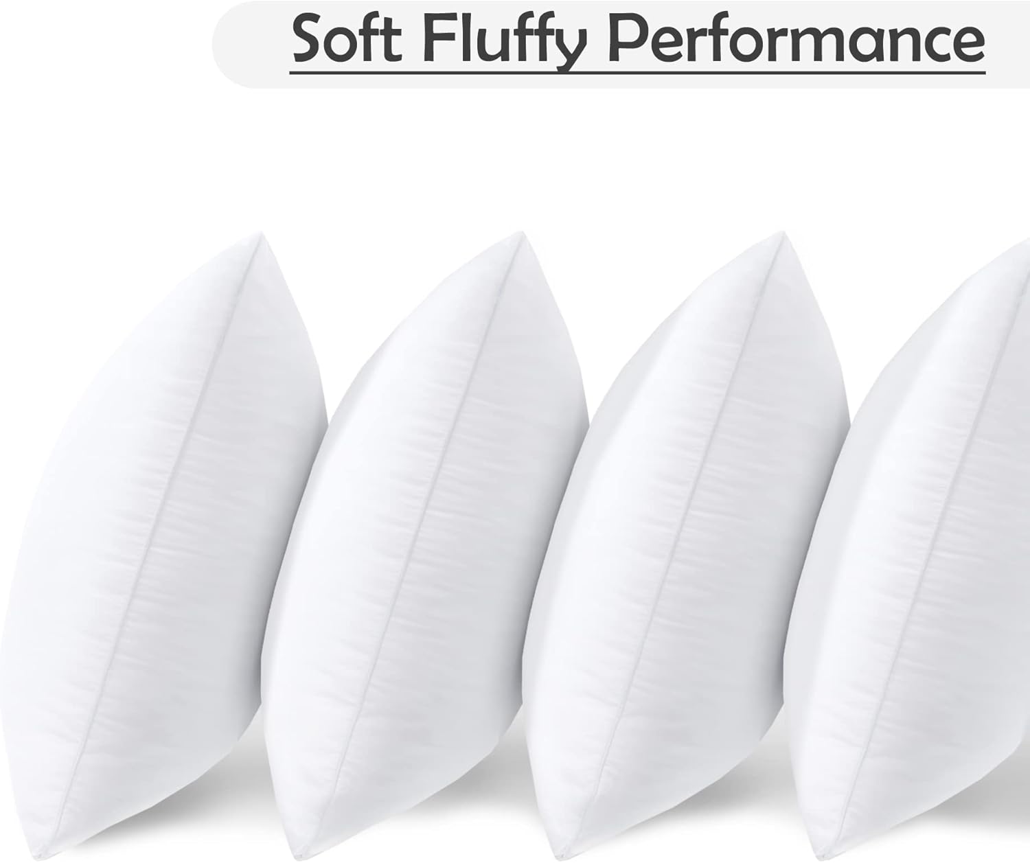 White Throw Pillow Inserts 22x22 Inch Pillow Inserts Set of 2 with 100% Cotton Cover Square Interior Sofa Pillow Inserts Decorative Pillow Insert White Couch Pillow