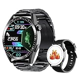 LEMFO Smartwatch Herren,1.32 Zoll Smartwatch mit telefonfunktion Smartwatch mit Schlafmonitor Pulsuhr Blutsauerstoff,Fitnessuhr Sportuhr mit Sprachassistent 360*360 HD Touchscreen für iOS und Android