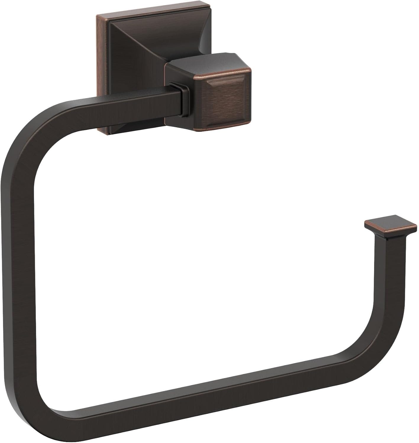 Amerock BH36022ORB | Oil Rubbed Bronze Towel Ring | 5-3/4 in (146 mm) Length Towel Holder | Mulholland | Hand Towel Holder for Bathroom Wall | Small Kitchen Towel Holder | Bath Accessories