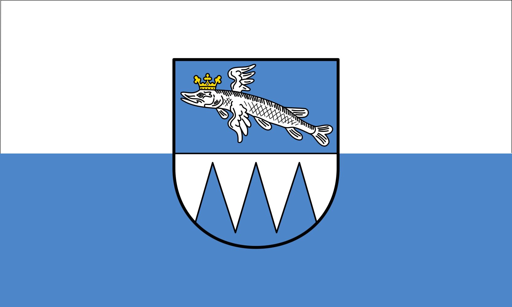 Drapeau Hechthausen aux finitions haut de gamme et détails héraldiques précis