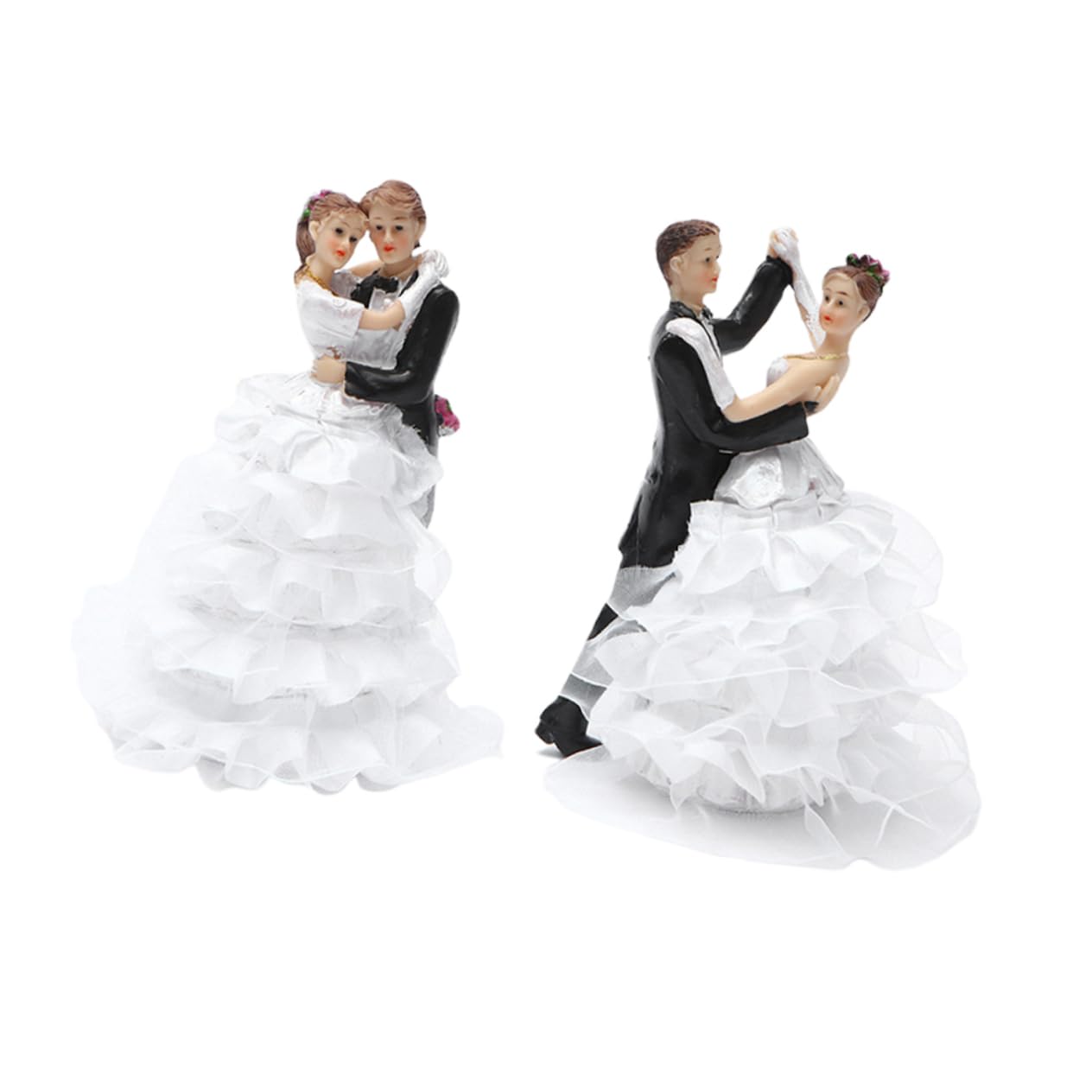 Cabilock Mini Décorations Paysagères Détaillées en Résine 2pcs Figurines de Mariage pour Décoration de Gâteau Créative Adaptées aux Jardins Féeriques et Collections Miniatures