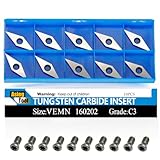 Asieg Tool Diamond Tungsten Carbide Insert 32x10x2.5-30° Cutter Knives with Sharp Point fit for DIY Wood Lathe Turning Detailer Tools Kit or Woodworking Machine Tools Accessories 10pcs