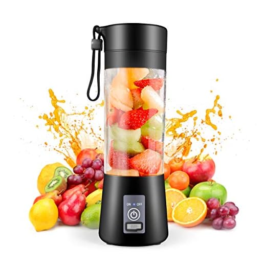 Portable Blender,Personal Blender with USB Rechargeable Mini Fruit Juice Mixer,Personal Size Blender for Smoothies and Shakes Mini Juicer Cup Travel 380ML,Fruit Juice,Milk