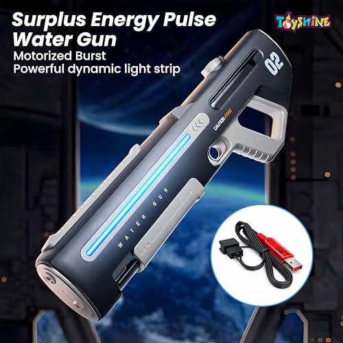 Image of Toyshine Electric Water Holi Gun Toy with 25Ft Range | Automatic Suction Self-Integration | Lights | Rechargeable Battery | 350ml Tank Capacity Perfect for Summer Outdoor Fun - Multi