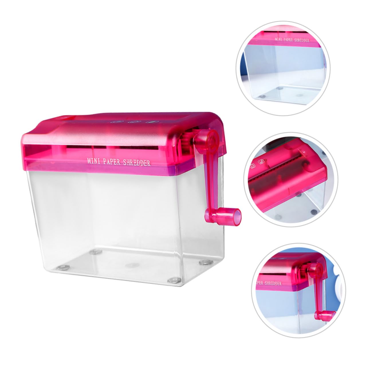 Petit Destructeur de Papier Manuel Compact de Table Rouge pour Bureau