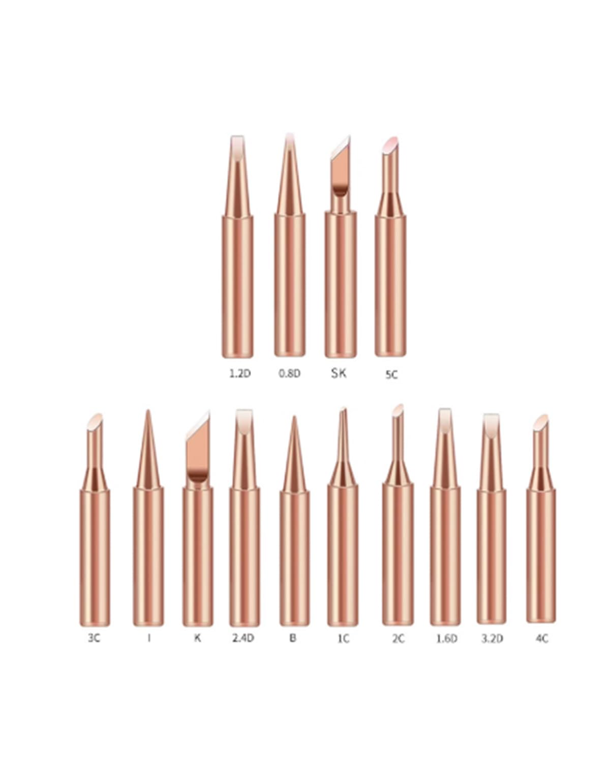 14PCS Soldering Iron Bit, Rose Gold Soldering Iron Tips Kit, Premium Quality for Electronics Repair, DIY Projects, and Educational Use, Compatible with Most Soldering Irons, Soldering