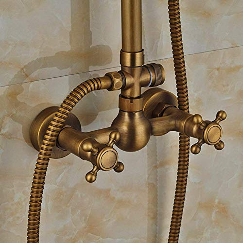 Douche pluie laiton résistant au calcaire avec douchette à main rétro