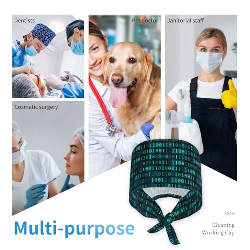 Image of Unisex Adjustable Surgical Sweatband - Elastic Bandage Cap - Scrub Caps for Nurse Working Cap