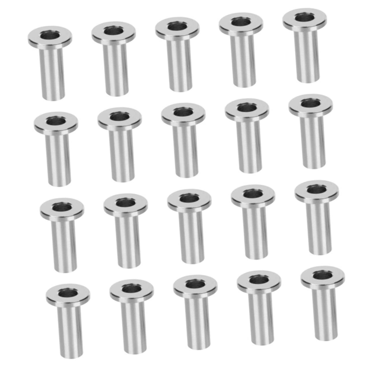 Homoyoyo Stainless Steel Cable Railing Protector Sleeves 50pcs DIY Wire Rope Protectors with Drill Bit for Decks and Balustrades Sturdy Cable Railing Kit Accessories