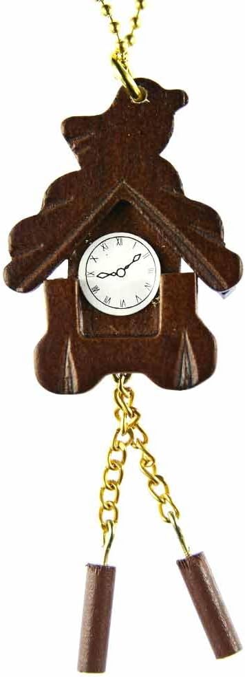 Miniblings Cuckoo Clock Necklace 80Cm Black Forrest Blackforrest Plated Brown