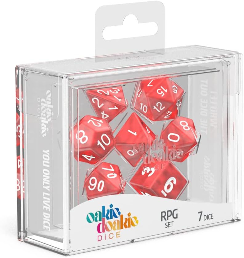 Oakie Doakie Dice RPG Set Marble - Red (7)