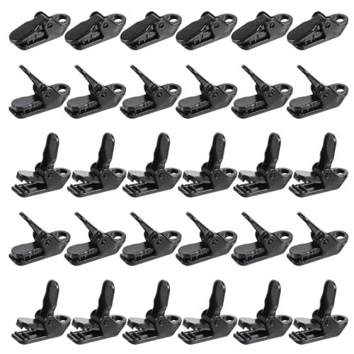 Ouligay 30 PCS Tarpaulin Clips Tarp Clips Heavy Duty Lock Grip Reusable Tarp Clamps Shade Cloth Clips for Secures Outdoor Camping Awnings Car Covers Swimming Pool Covers