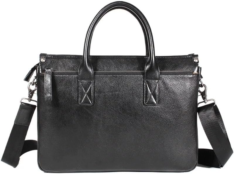 Mens Genuine Leather Handbag Top Layer Cowhide Laptop Bag