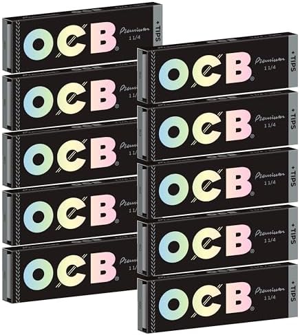 OCB - Premium 1 1/4" Rolling Papers & Tips - 10 Booklets with 50 Leaves per Booklet image 5