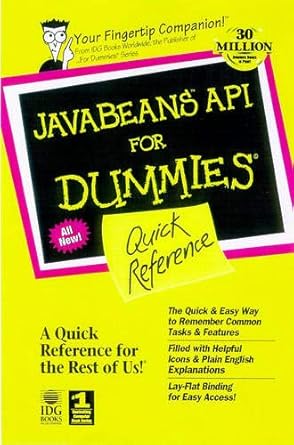 Javabeans Api for Dummies Quick Reference: Johnson, Brian ...