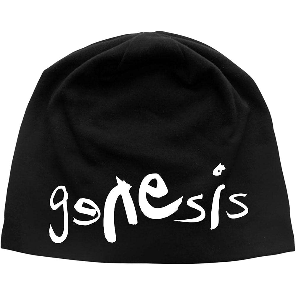 Rock Off Officially Licensed Products Unisex Black Genesis Beanie Hat Logo (Discharge Print) Official Multicoloured