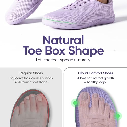 Image of Frido Cloud Comfort Walking Shoes for Women | Zero-Drop Barefoot Design with Wide Toe Box | Lightweight Breathable Comfort Shoes | Natural Foot Movement | Available in Slip-On & Lace-Up Styles