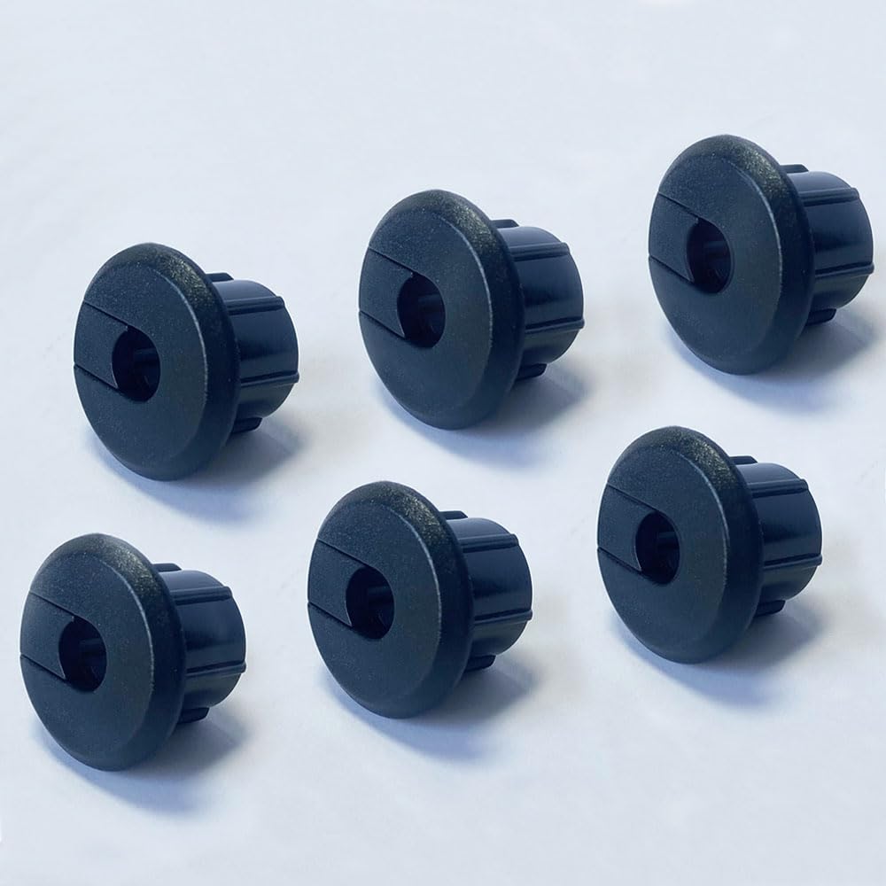 Bywen Furniture Wall Hole Bushing Cable Grommet for Starlink Ethernet Cable,Covering 3/4 inch Desk Holes,Universal Cable Management Wire Organizer Pass Through Holes Cover Kits,6 Pack (Black)