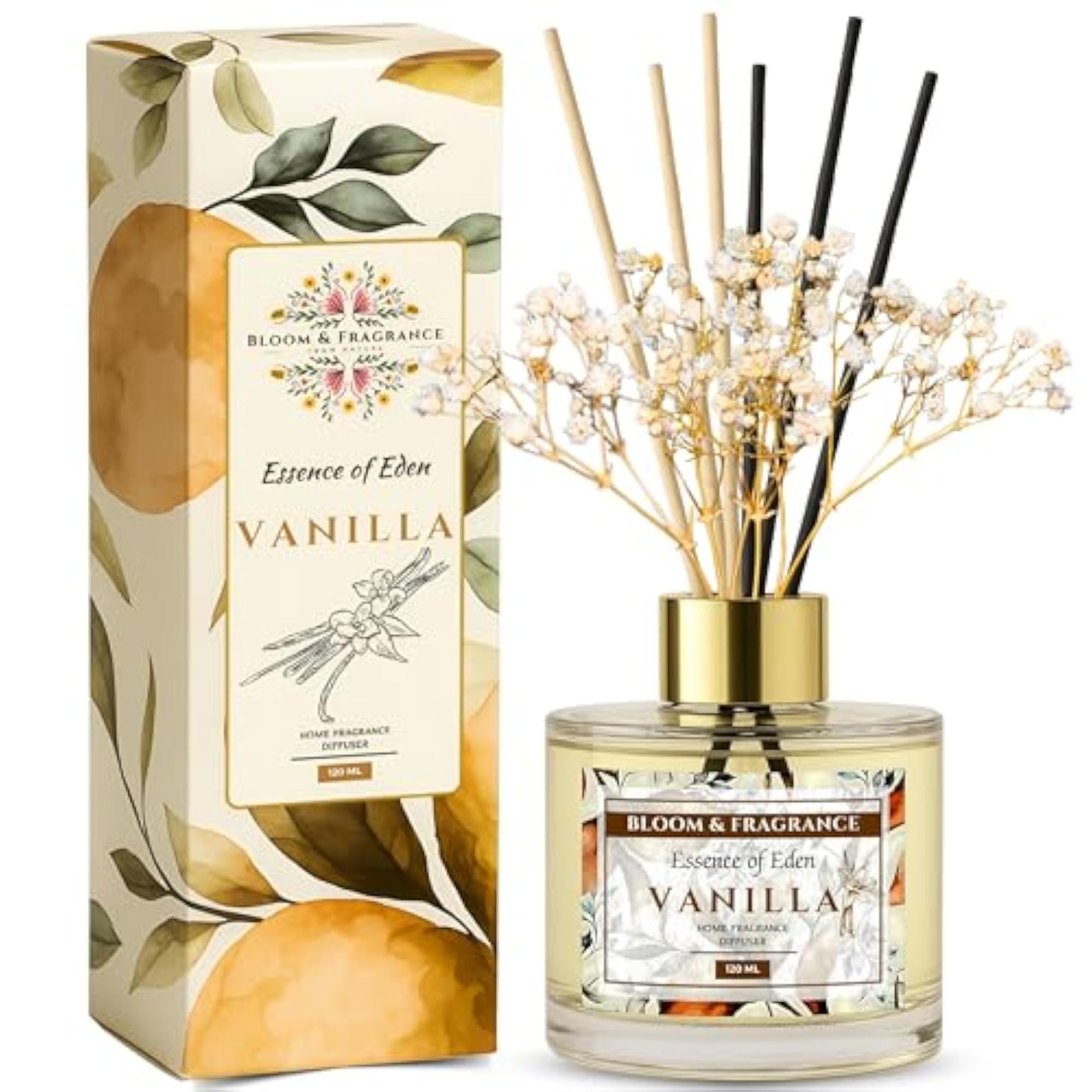 Vanilla Reed Diffuser 120ml with Fiber Reed Sticks
