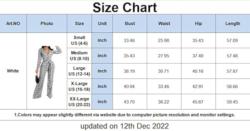 Xinlees Women's Sexy V Neck Jumpsuit Elegant Long Sleeve Chest Zipper Straight Trousers Business Romper Formal Jumpsuit With Belt(White,M) #TOP3