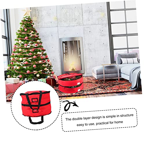 Yardwe 1Pc Garland Storage Bag Ornament Storage Tote Gift Containers Nativity Decor Red Wreath Packing Bag Seasonal Wreath Storage Container Xmas Wreath Storage Bag Garland Storage Bag #TOP1