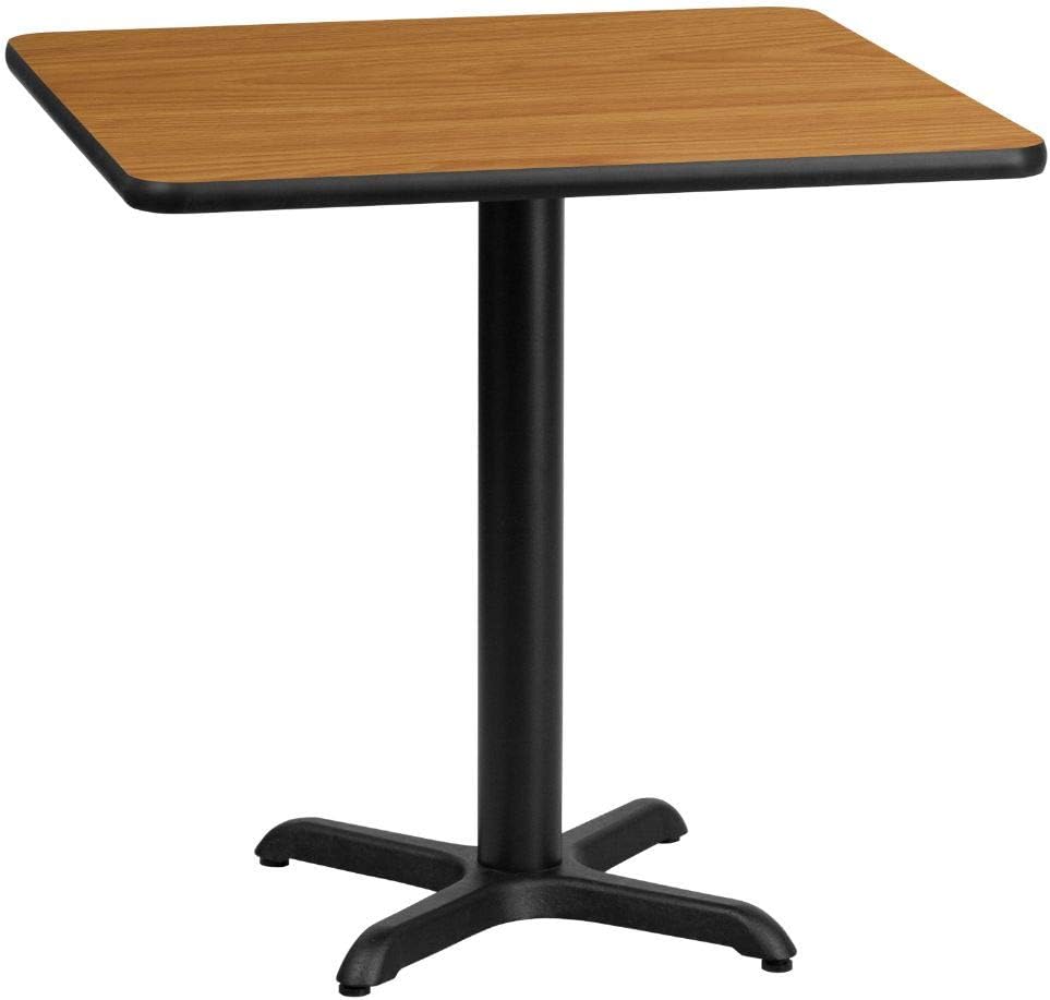 Flash Furniture 24'' Square Natural Laminate Table Top with 22'' x 22'' Table Height Base