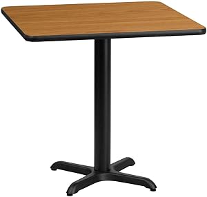 Flash Furniture 24'' Square Natural Laminate Table Top with 22'' x 22'' Table Height Base