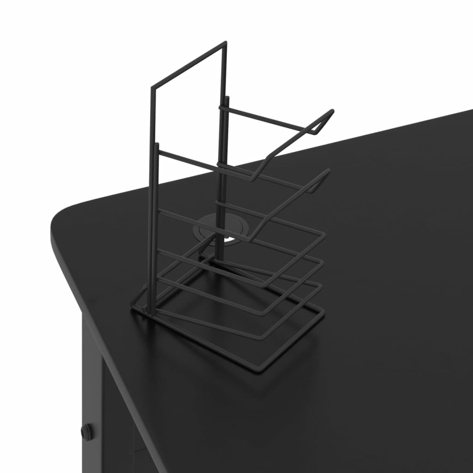 Homgoday Biurko do gier z nogami w kształcie litery K, czarne, 90 x 60 x 75 cm, meble biurkowe, biurko, biurko komputerowe, biurko zajmujące mało miejsca, stół biurkowy, biurko do gier do pokoju