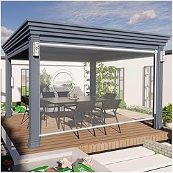 Persianas Enrollables Pvc Claro Exterior,estores Enrollables Impermeable Transparente,persiana Enrollable Para Ventana,cortinas a Prueba De Lluvia Para Cenador/patio/pérgola,WxH-120x220cm/47.2*86.6in