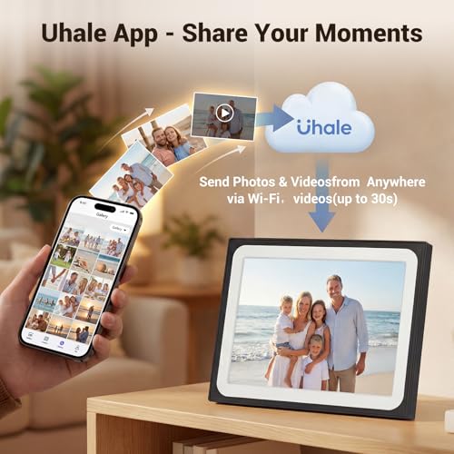Image of Uhale Digital Picture Frame 10.1 Inch HD WiFi Digital Photo Frame 1280x800 IPS Touch Screen with 16GB Storage,Digital Frame Send Photos and Videos via Free apps-Women Men Anniversary Birthday Gifts
