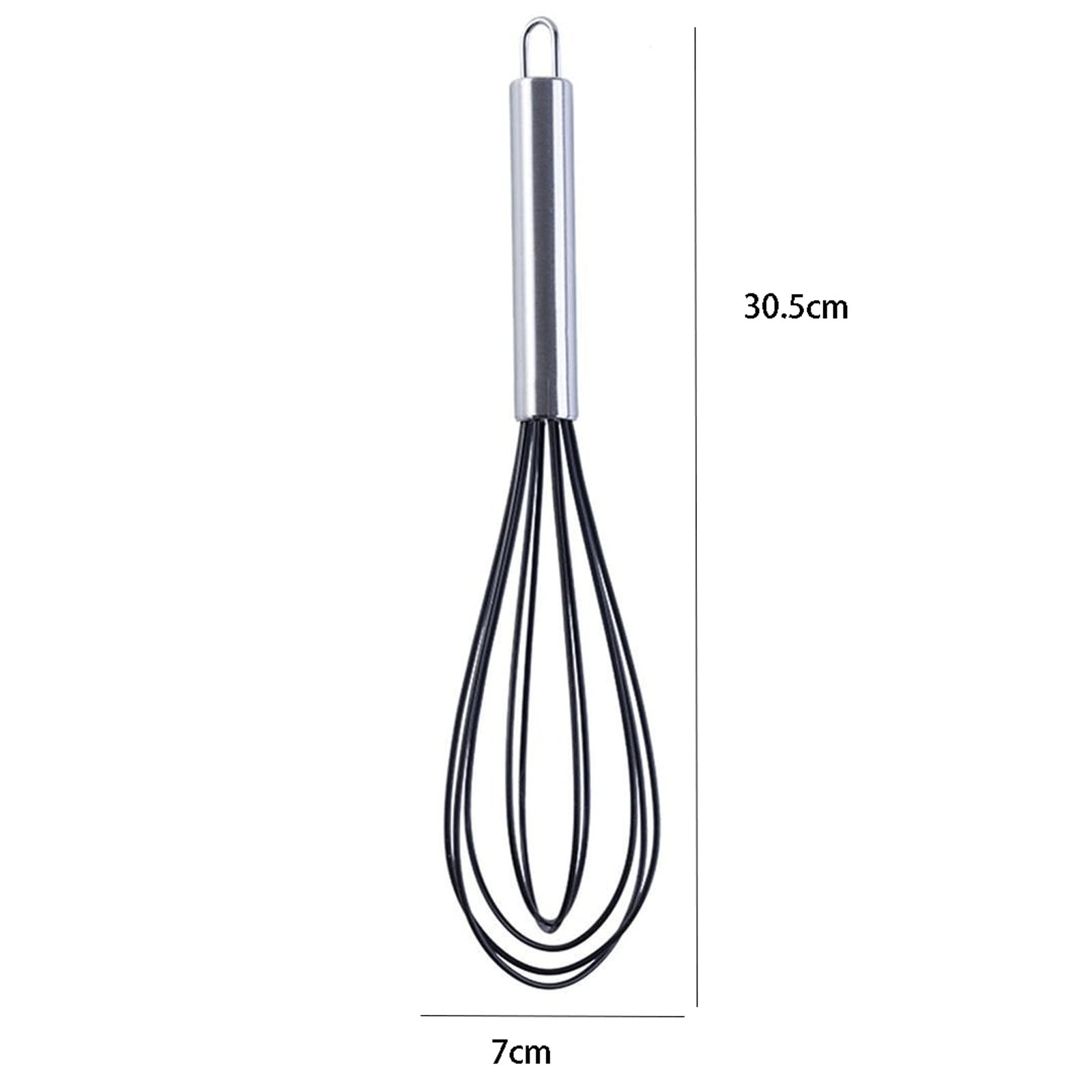 Batidor de Silicona de Acero Inoxidable con Mango ergonómico: batidor de Cocina Manual eficiente para Huevos y horneado Silk Pillowcase