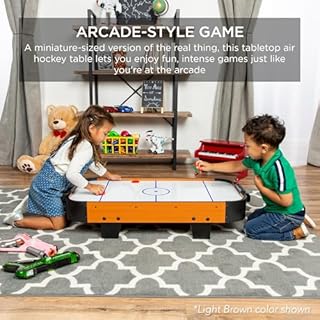 Best Choice Products 40in Portable Tabletop Air Hockey Arcade Table for Game Room w/ 100V Motor, Electric Fan, 2 Strikers, 2 Pucks - Arcade