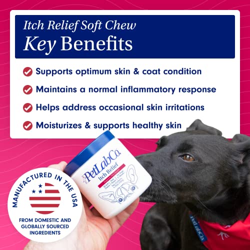 Petlab Co - Dog Itchy Skin Bundle: Soft Chew Dog Probiotics For Gut Health, Itchy Skin, Seasonal Allergies 30 Count & Dog Itch Relief Chews For Dry, Itchy Skin & Coats 30 Count #TOP2