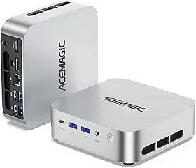 ACEMAGICIAN Mini PC M1 AMD Ryzen 7 6800H 16GB DDR5 512GB PCle SSD Mini Computadores (8C/16T, até 4,7GHz), Windows 11 Pro Radeon 680M 4K Triple Display Desktop Computadores 3.2Type-C/LAN 2.5G/BT5.2