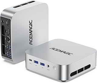 ACEMAGICIAN Mini PC M1 AMD Ryzen 7 6800H 16GB DDR5 512GB PCle SSD Mini computadoras (8C/16T, hasta 4.7GHz), Windows 11 Pro Radeon 680M 4K Triple Display Computadoras de escritorio 3.2Type-C/LAN 2.5G